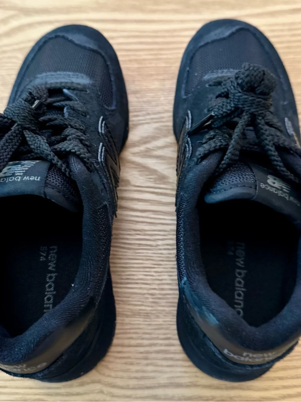 New Balance Kids Black Suede & Mesh Sneakers
